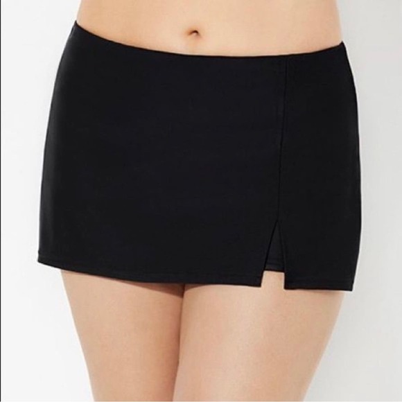 Swimsuits For All Other - Swimsuits For All Black Side Slit Swim Skort Skirt Short Size 8 NWT